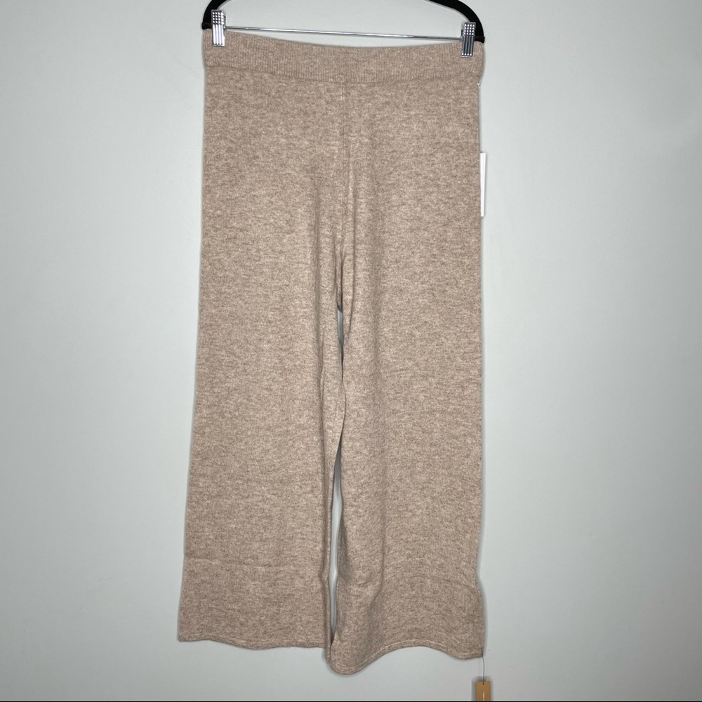 NWT Reformation Dara Cashmere Pants Pull On Cropped In Oatmeal Size L - Picture 2 of 8